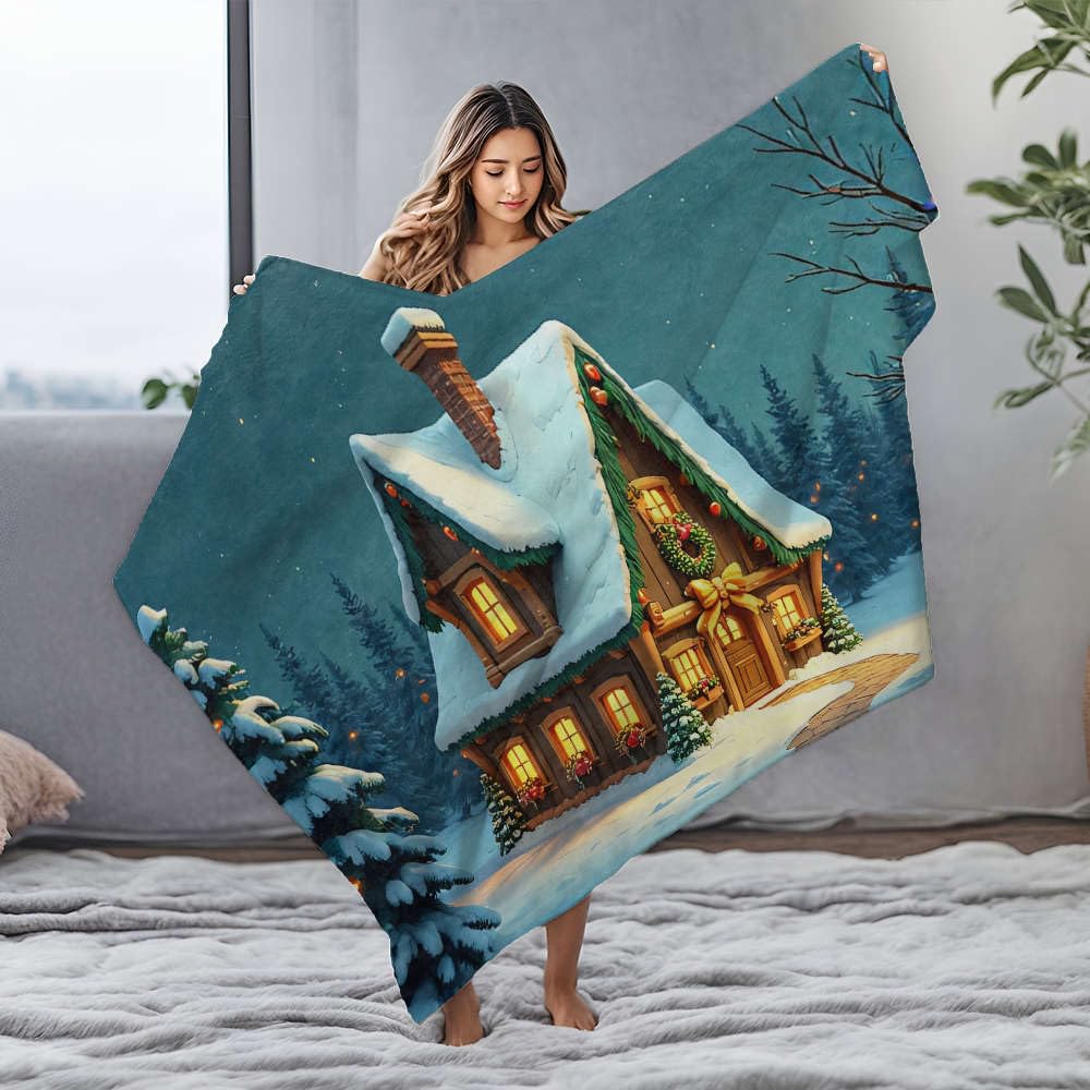 Couverture polaire en flanelle pour lit king size et grand plaid canapé de Noël