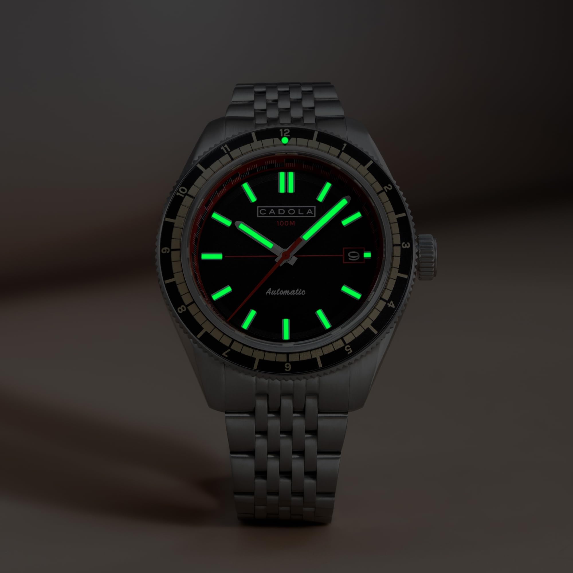 Cadola Orologio da uomo automatico Ahrens da 42 mm con cinturino in acciaio inossidabile massiccio CD-1061