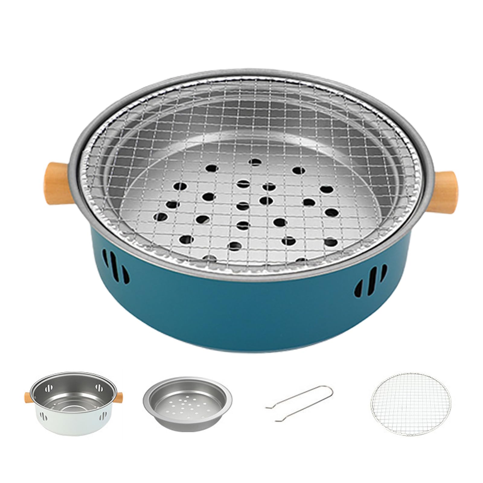 Shntig Cooking Design with Tea Brewing and Pit Functions Kitchen BBQ Accessories Perfect for Adventures Portable Barbecue Grills