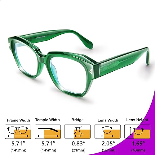 Miniatura 6 de VISOONE Lentes de bloqueo de luz azul de acetato cuadrados con antideslumbramiento de computadora para juegos de mujeres y hombres GROUSE