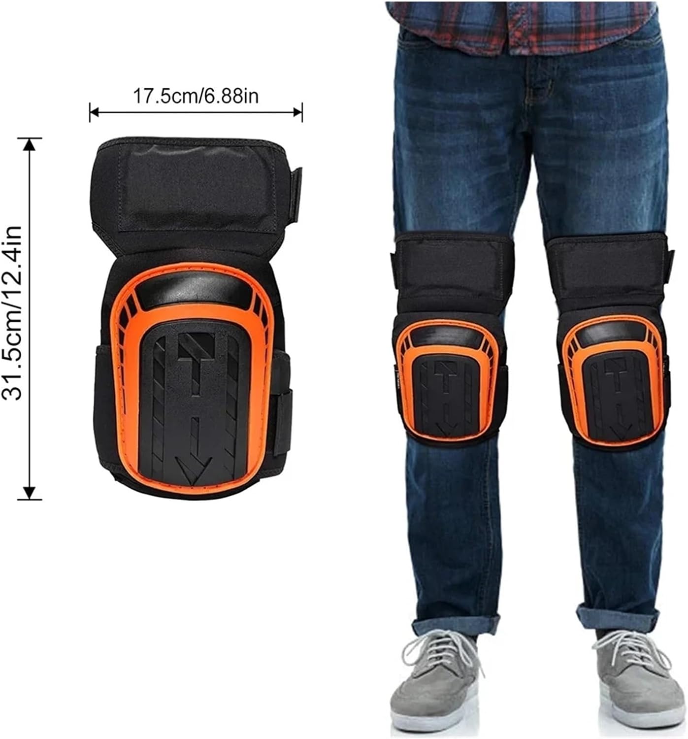 1Pair Work Construction Gel Knee Pads Heavy Duty Comfortable Anti-Slip Foam Kneepads for Cleaning Flooring Garden