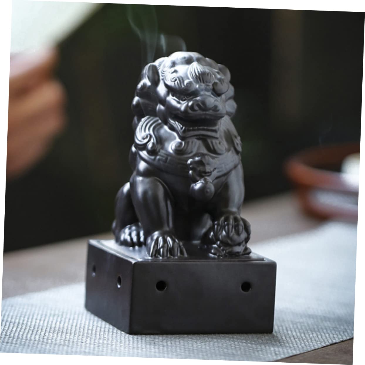 Räuchergefäß und Feiner Gravierter Oberfläche mit Einzigartiger Runder Form aus Keramik für Entspannung und Meditation im Büro oder Sauna