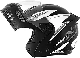 Capacete Escamoteável MIXS Gladiator Carbon Fosco 62 Grafite/Preto/Branco