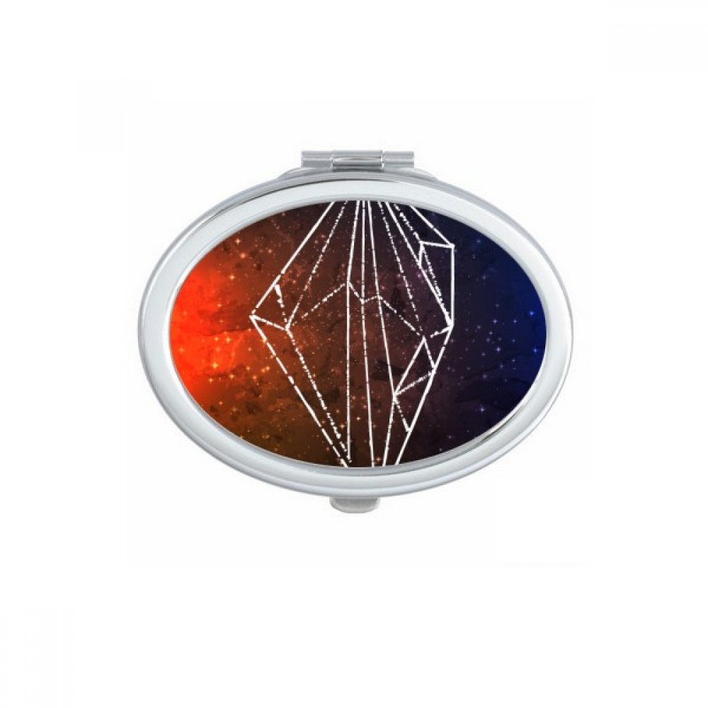 Miroir de poche mignon motif univers pour retouches maquillage en voyage ou au bureau