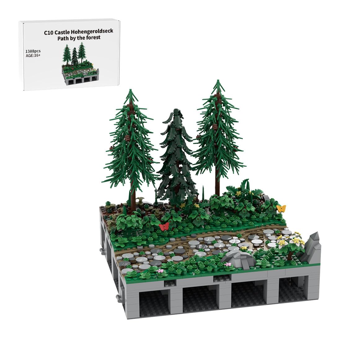 Medieval Hohengeroldseck Castle Building Blocks Set, MOC-208074 C10 Path by The Forest Ruins Building Blocks Set for MOC-207737 Castle Hohengeroldseck, 1388PCS