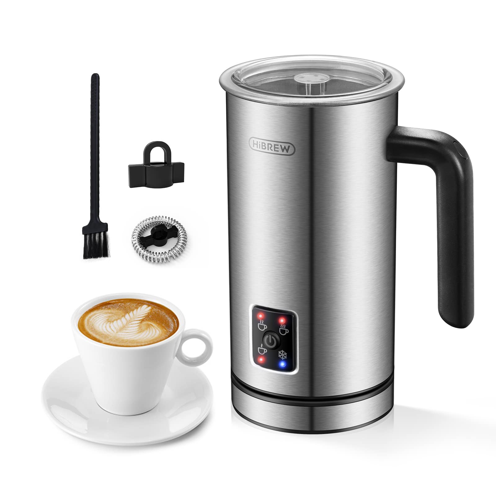 Buy HiBREW Milk Frother, Electric Milk Steamer Stainless Steel, 10.1oz