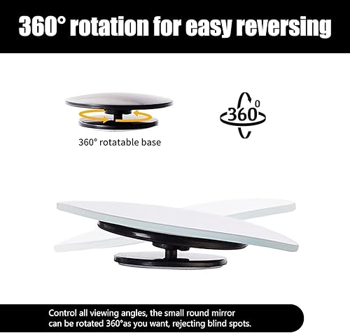 Miniatura 2 de 2 espejos de punto ciego de marcha atrás para automóvil, forma de ventilador de 360 grados, ajustable de alta definición, reflector de visión de