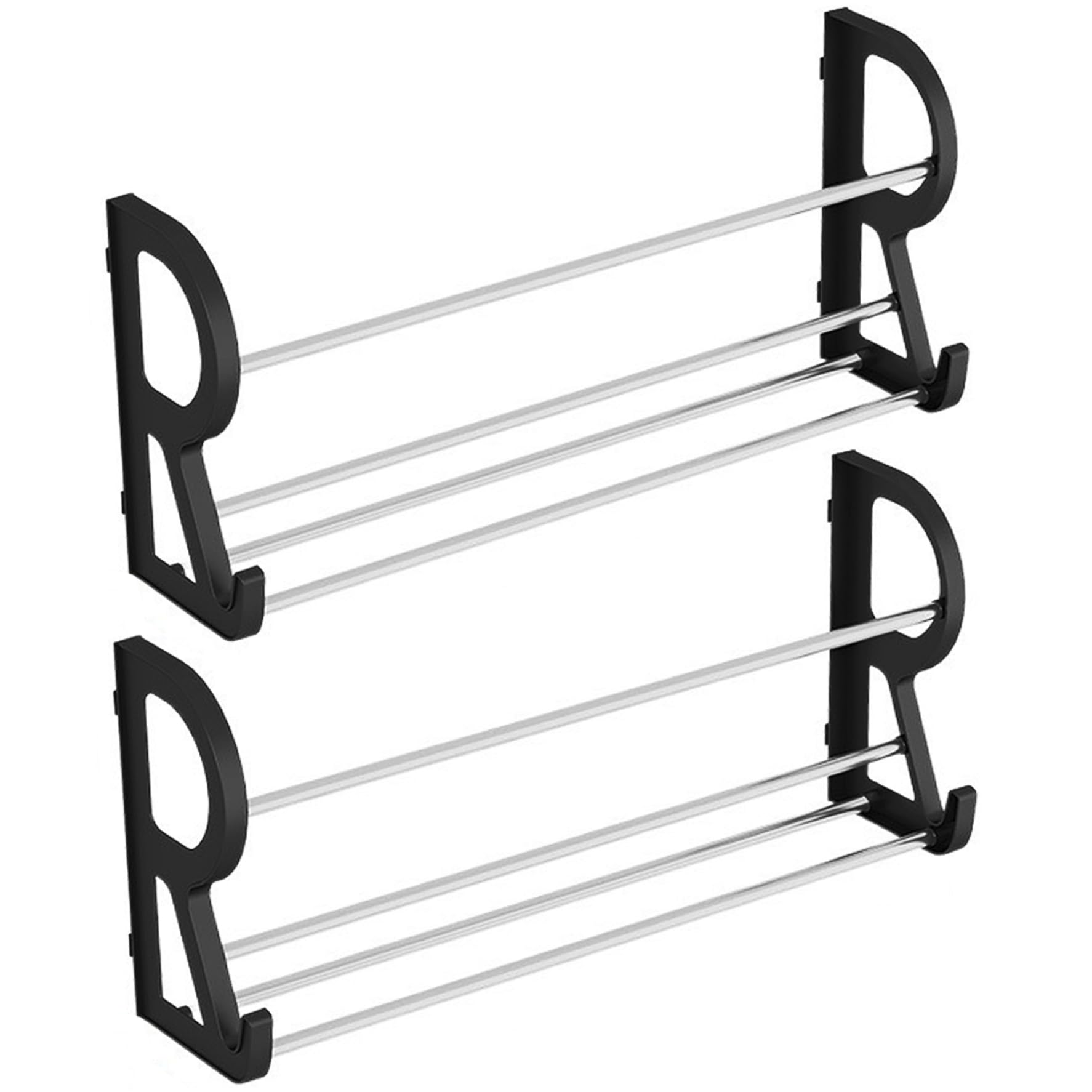 Hbbgdiy 2-Pack Wall Mounted Shoe Rack 15.8" No-Drill Hanging Shoe Organizer, Heavy Duty Door Holder Shelf for Wall, Entryway & Closet Storage