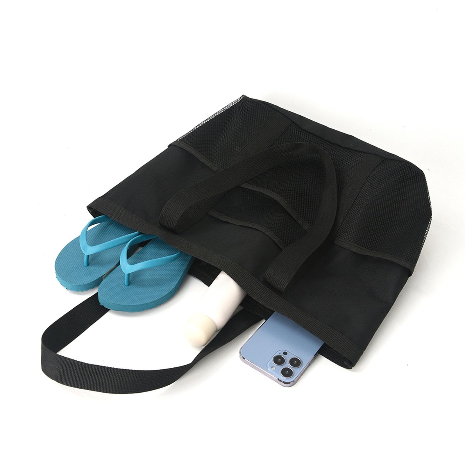 Sac De Rangement Multifonction En Maille, Poche En Maille De Coton Lavable – Sacs à Linge Portables