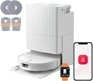 roborock Qrevo Edge 2 Set Saugroboter mit Wischfunktion&Hebarem Wischmopp, 25.000 Pa, Anti-Tangle, ultraflach 7,98 cm, 80 °C Heißwasser-Moppwäsche, FlexiArm-Technologie, AI-Hinderniserkennung(Weiß)