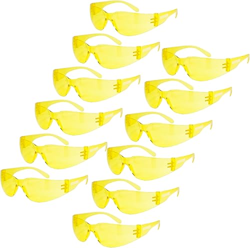 Miniatura 9 de Lentes protectores de seguridad Jorestech Eyewear, protección UV 400, paquete de 12 Claro,Azul,Azul claro,Rosa, rojo, amarillo, naranja, morado,