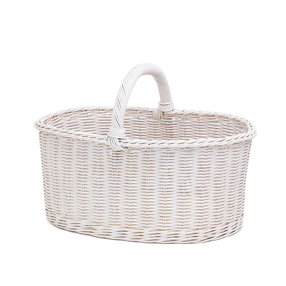 Amazon｜型番027WH 天然素材の白いかご ホワイトバスケット ピクニック