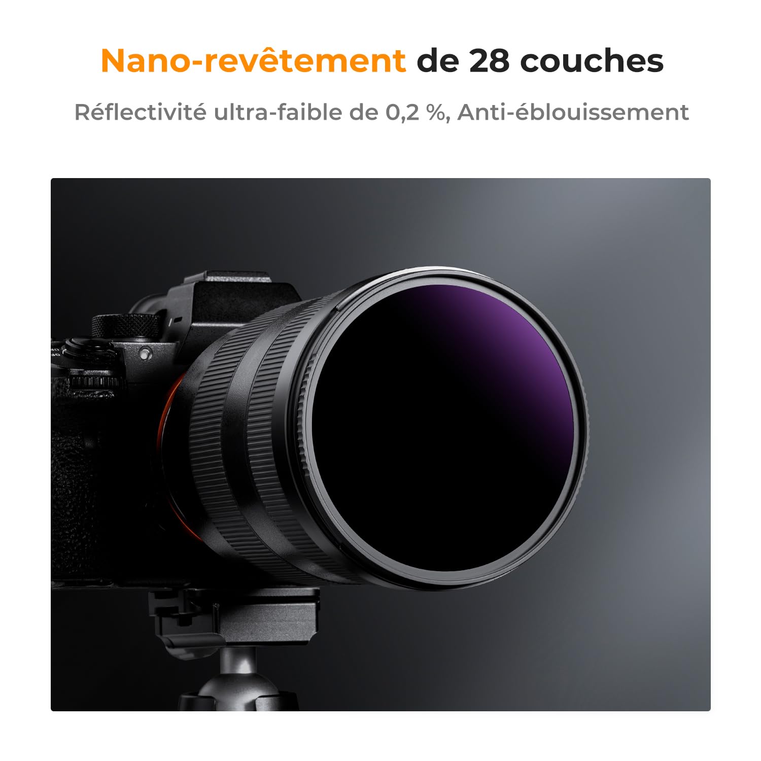 K&F Concept Filtre ND1000000 77mm 20 f-Stops 6.0 Filtre Densité Neutre HD Nano-revêtements Étanche Anti des Rayures pour Prendre des Photos d'éclipse annulaire de Soleil Solaire