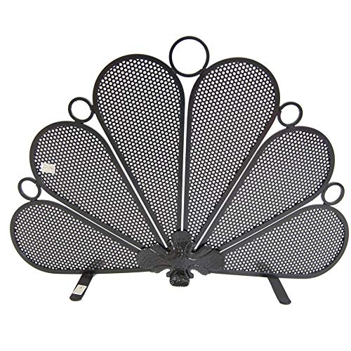 Wrought Iron Fire Screen Peacock cm. 70 x 45