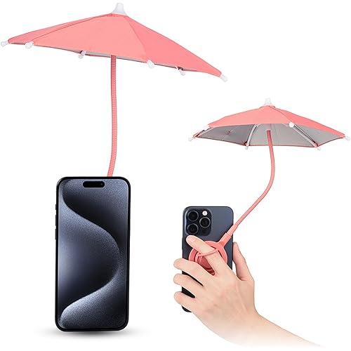 Phone Umbrella for Sun, Magnetic Phone Sun Shade Shield Umbrella, Universal Phone Umbrella Sun Blocker Cover Visor for Beach Pool Outdoor Tiktok YouTube Video Photo Watching Shooting Phone Anti-Glare