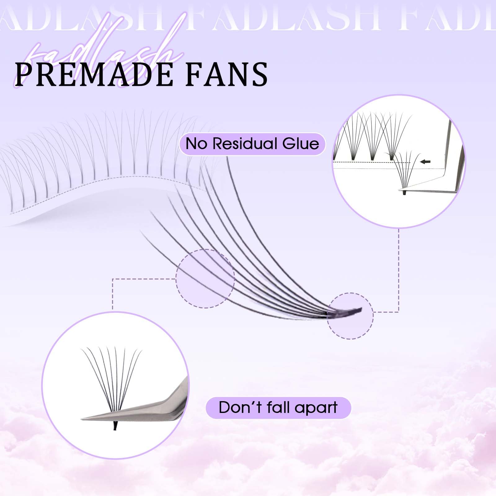 Volumen Ruso 10D 0.07mm C Curl 15mm Prefabricados Extensiones de Pestañas Volume Lashes Extension Ruso Pestañas — view 50