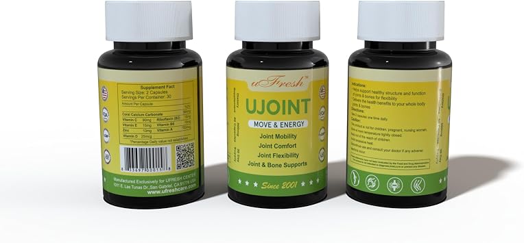 UJoint Move & Energy Joint Support Supplement, Calcium & Vitamin Formula, Joint Mobility, Flexibility & Bone Support