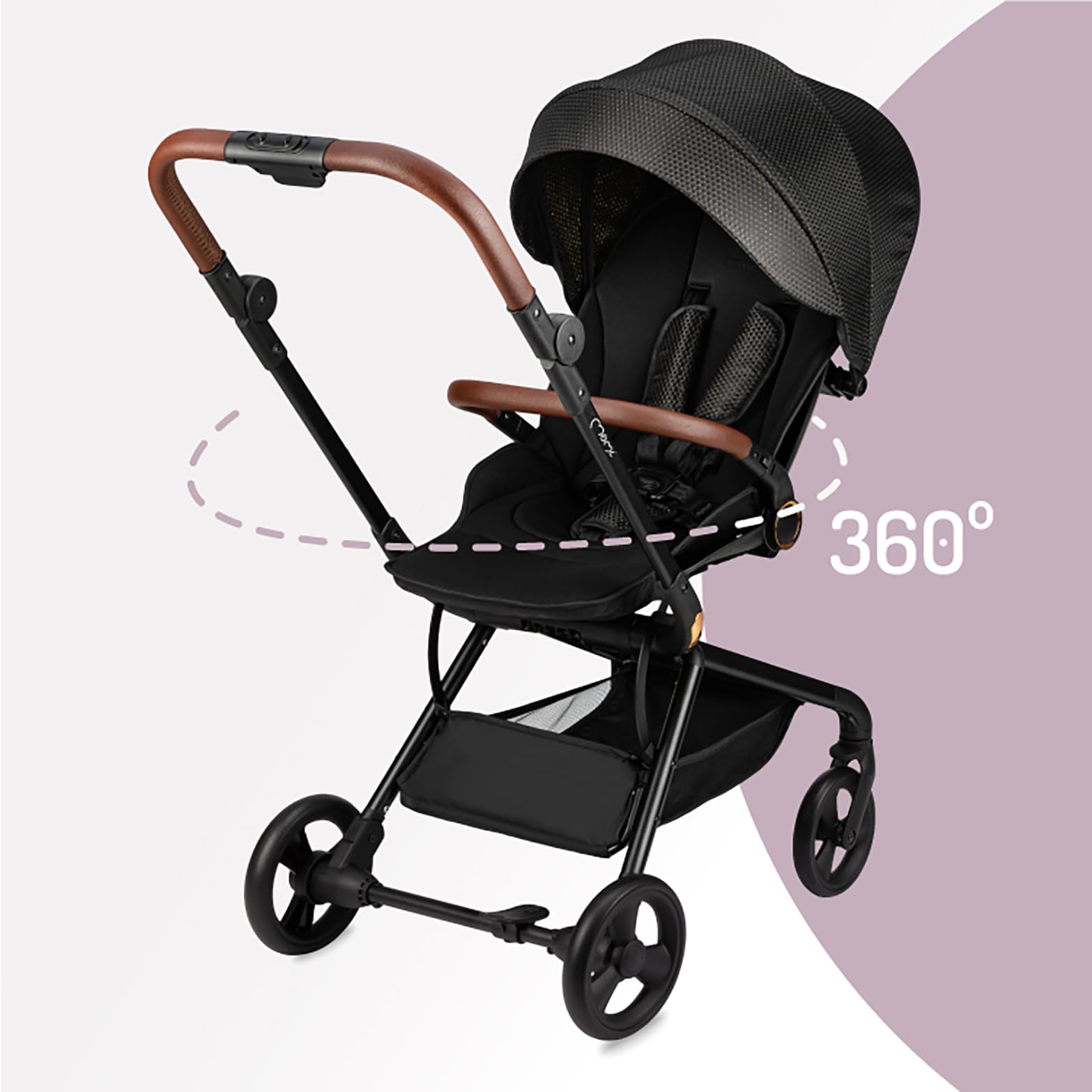 Passeggino MoMi MIYA EVA Da 6 Mesi A 22 Kg, Leggero, Con Cintura 5 Punti, Cestino, Parapioggia E Zanzariera - Tutto Incluso