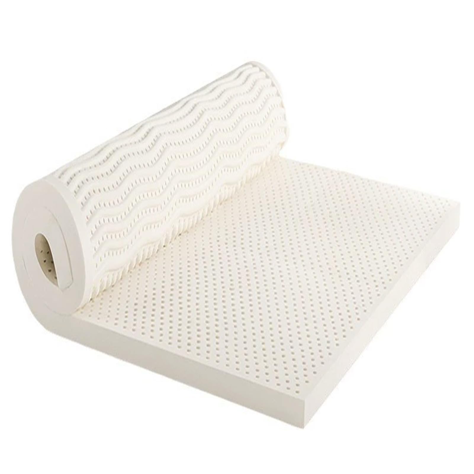 Topper de látex natural de 10 cm con funda orgánica para colchón suave