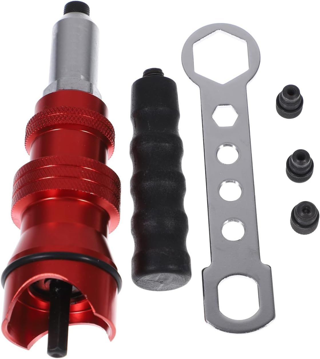 VOSAREA 1Set Rivet Tool Adapter for Electric Riveter Aluminum Alloy Head Quick Release Compatible with Drill High Durability for Efficient Riveting for Home and Work Projects