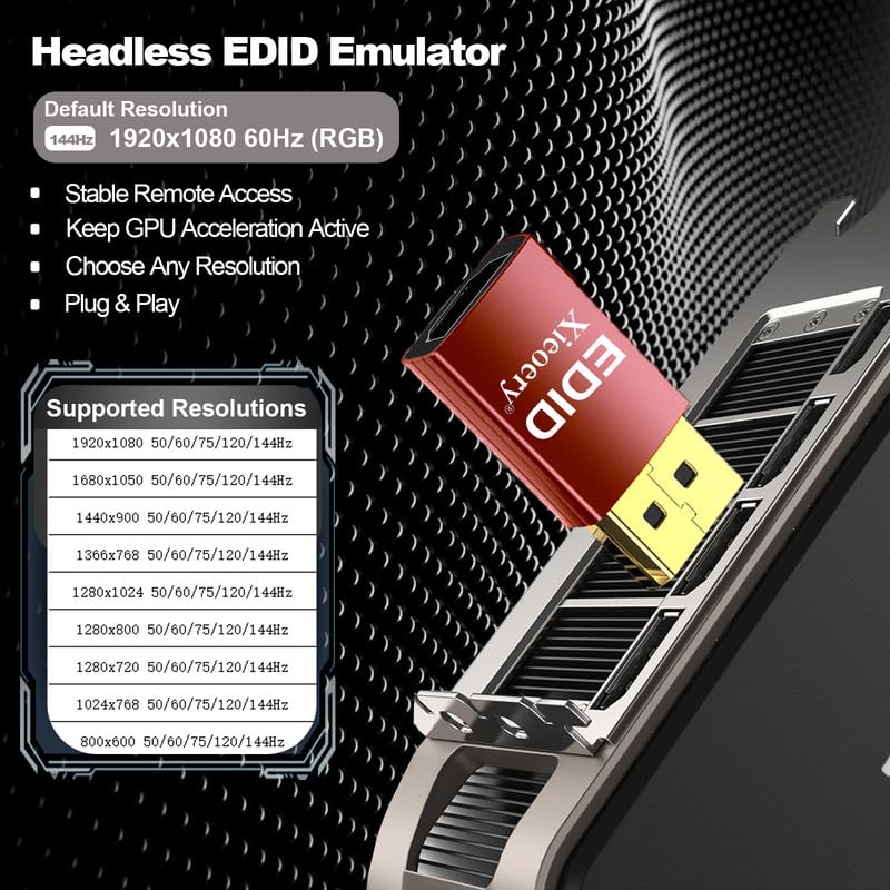 Emulador HDMI EDID 1080P 60Hz RGB Dummy Plug miniatura 2