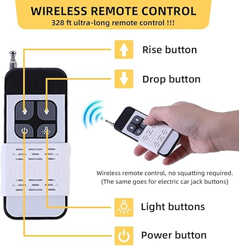 Miniatura 4 de STANDTALL - Gato eléctrico para automóvil con control remoto hidráulico inalámbrico de 5 toneladas y 18 V, gato eléctrico automático para automóvil,