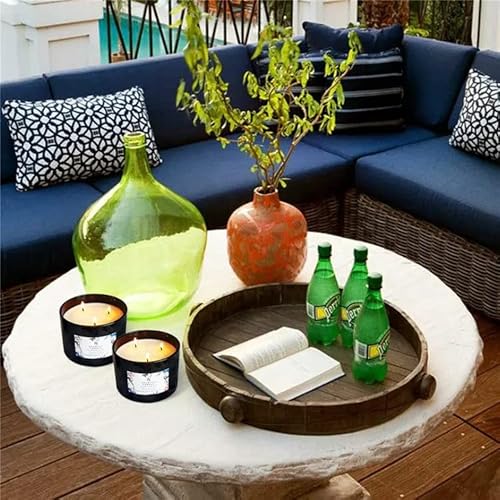 Jheng Large Citronella Candles Outdoor Indoor Candle Made With Natural Soy | 3 Wick Scented Candles Long Lasting 40 Hour Burn | 13.5 Ounces Highly Scented Aromatherapy Candles For Home #TOP1