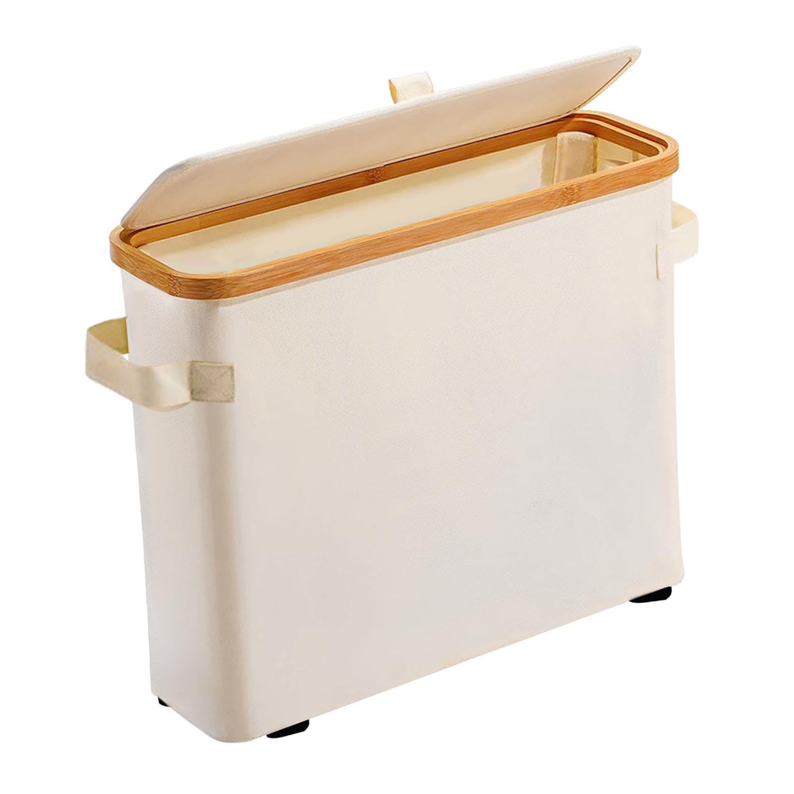 Cydzsra Beige Toilet Paper Storage Bin Container With Handle For Bathroom Organizing Elevates Aesthetics And Keeps Essentials Minimalist Toilet Tissue Storage Bin,
