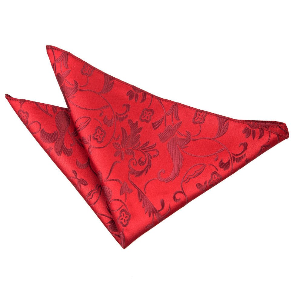 Dqt Men's Floral Burgundy Red Solid Plain Stripe Floral Paisley Polka Dot Pocket Square