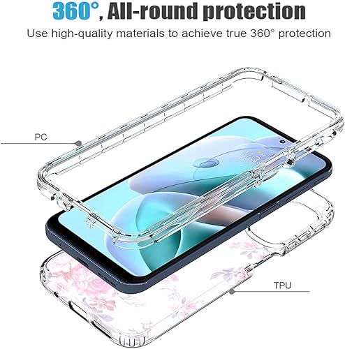 Miniatura 3 de Funda para Moto G31/Moto G41, XT2167-1 con protector de pantalla de vidrio templado, suave 360 cuerpo completo, a prueba de golpes, híbrida,