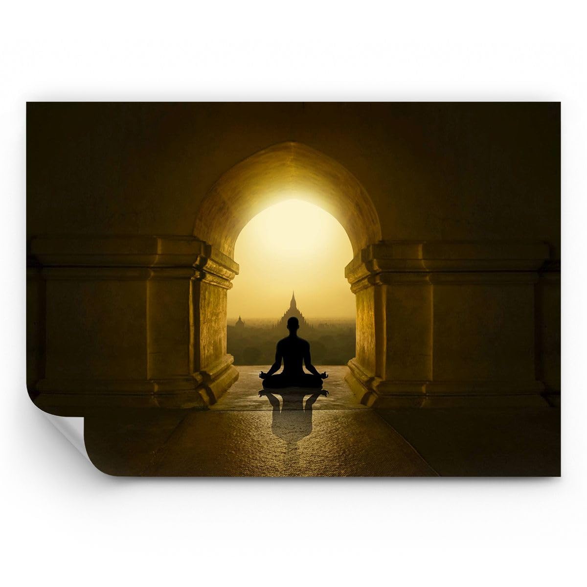 Carta da Parati Vinile in TNT 150x105 cm Architettura Cultura - 4474 - WF2 | Meditazione Tempio Ombra Premium Sand Fotomurale Moderno Decorazione da Parete Murale da Parete Per Soggiorno ARTTOR