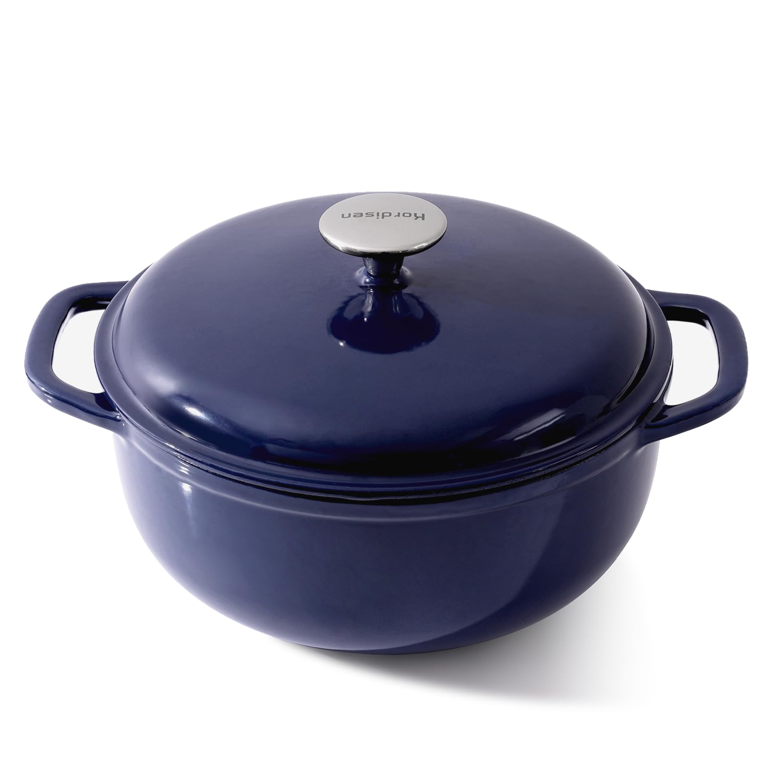 Kordisen 6 Quart Enameled Cast Iron Dutch Oven Pot with Lid, Dutch Oven for Sourdough Bread Baking, Oven Safe up to 500° F, Heavy-Duty & Large, Blue