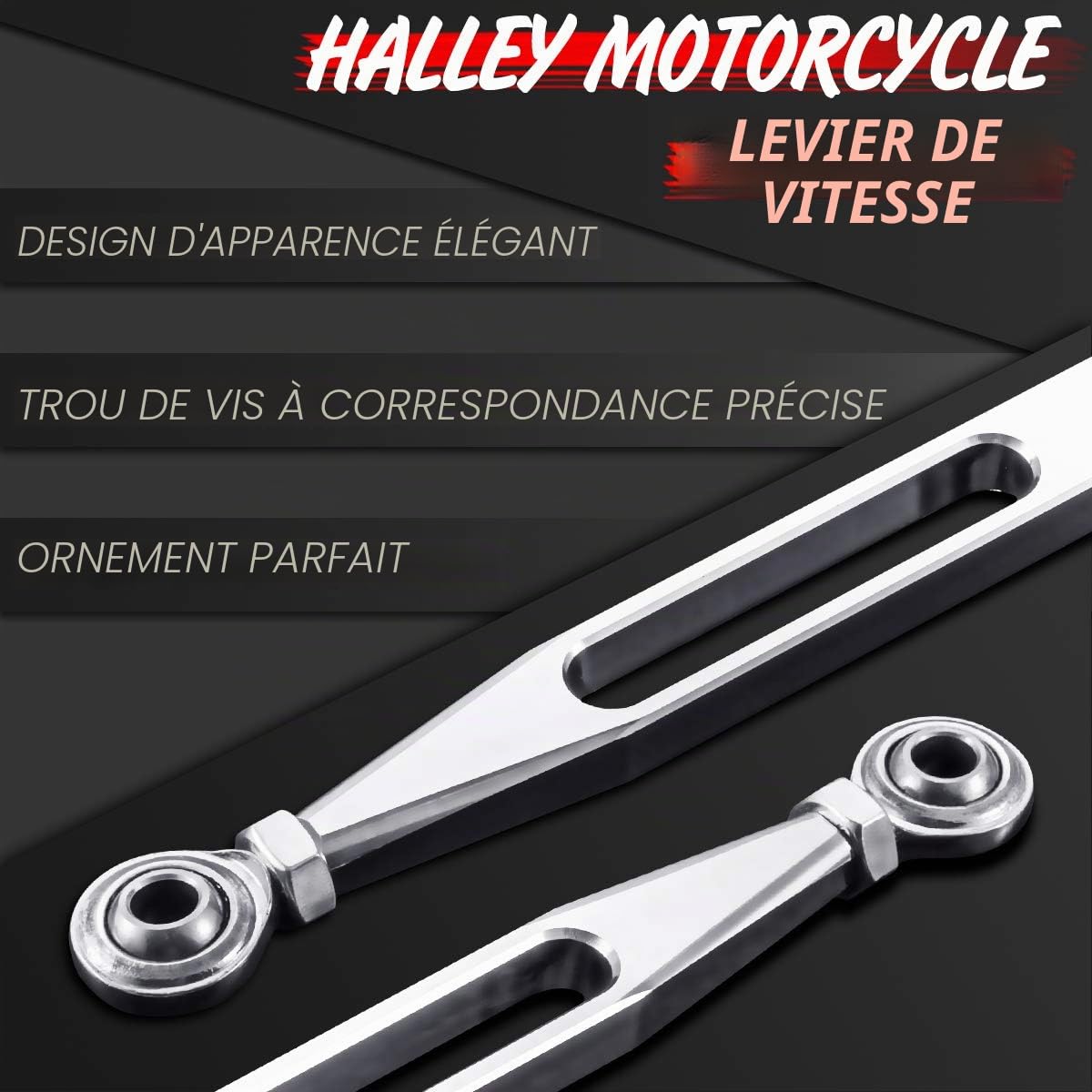 KATUR Moto CNC Liaison Shift pour Harley Davidson Electra Street Tour glisse Trikes 1980-2017 (Silver)