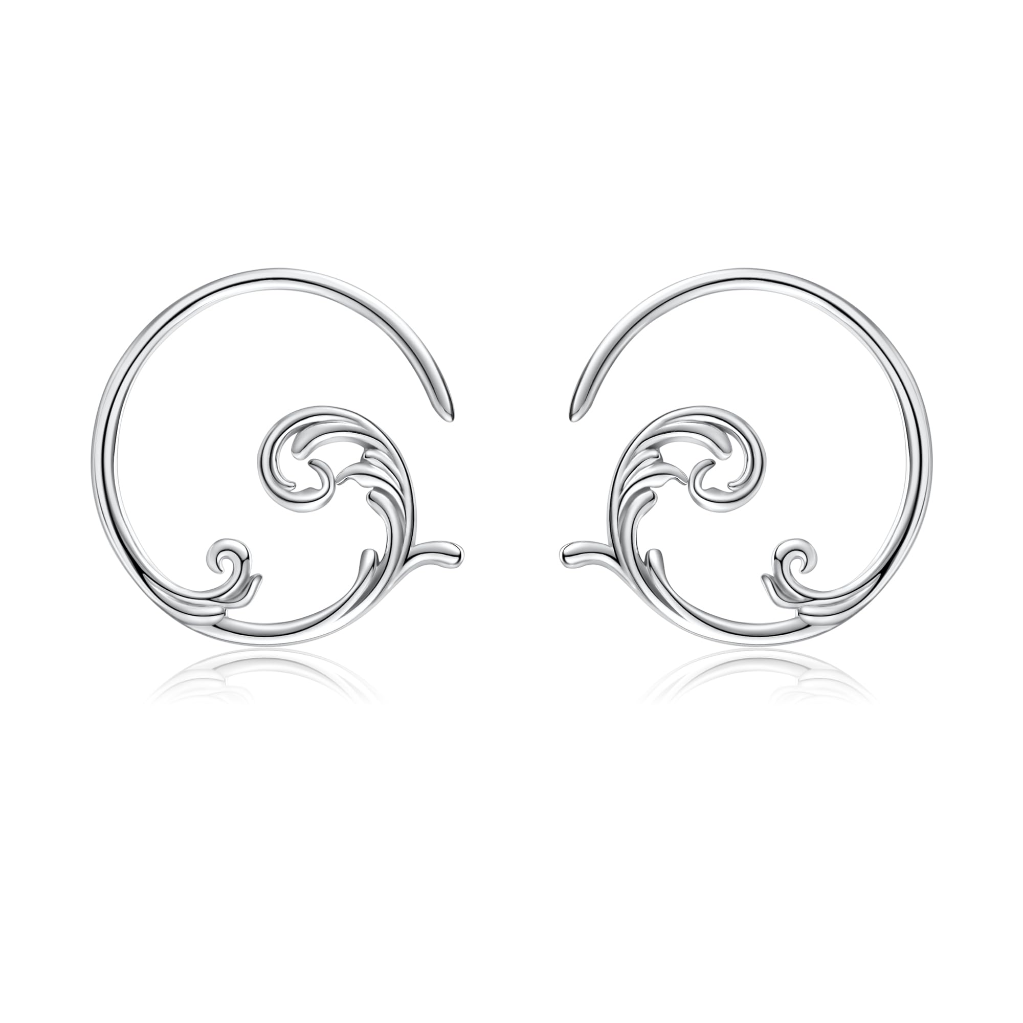 Paw Print/Sword/Peacock/Skull Earrings Sterling Silver Dog Cat/Snake Small Hoop Earrings Puppy Animal Jewelry