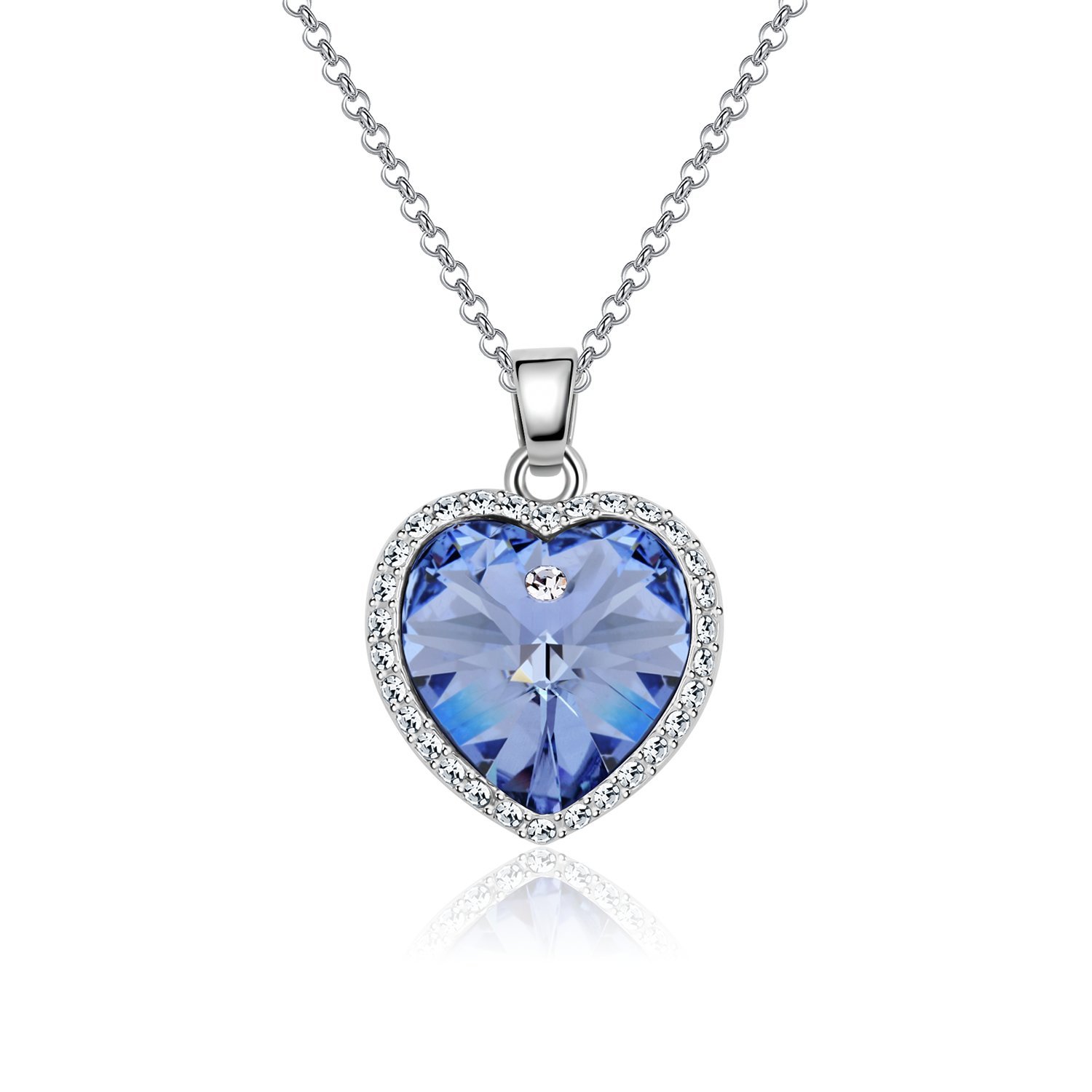 KruckelSparkle Loving Hearts White Gold plated necklace made with Swarovski® Crystals - 5041020