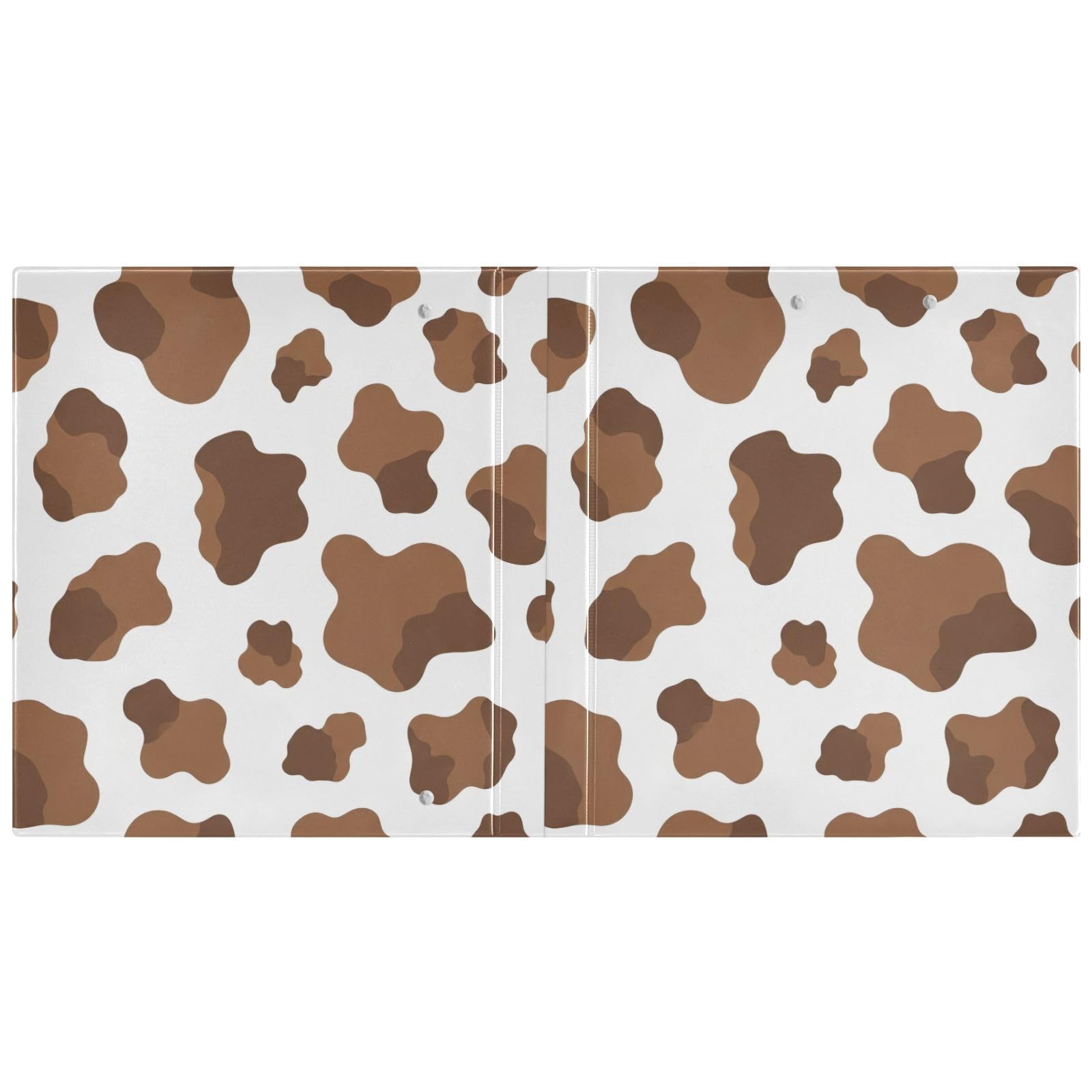 Raccoglitore a tre anelli con stampa di mucca, 3,8 cm, flessibile, confezione da 2