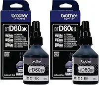 Pack 02 garrafas Refil de tinta Brother Btd60bk Preto