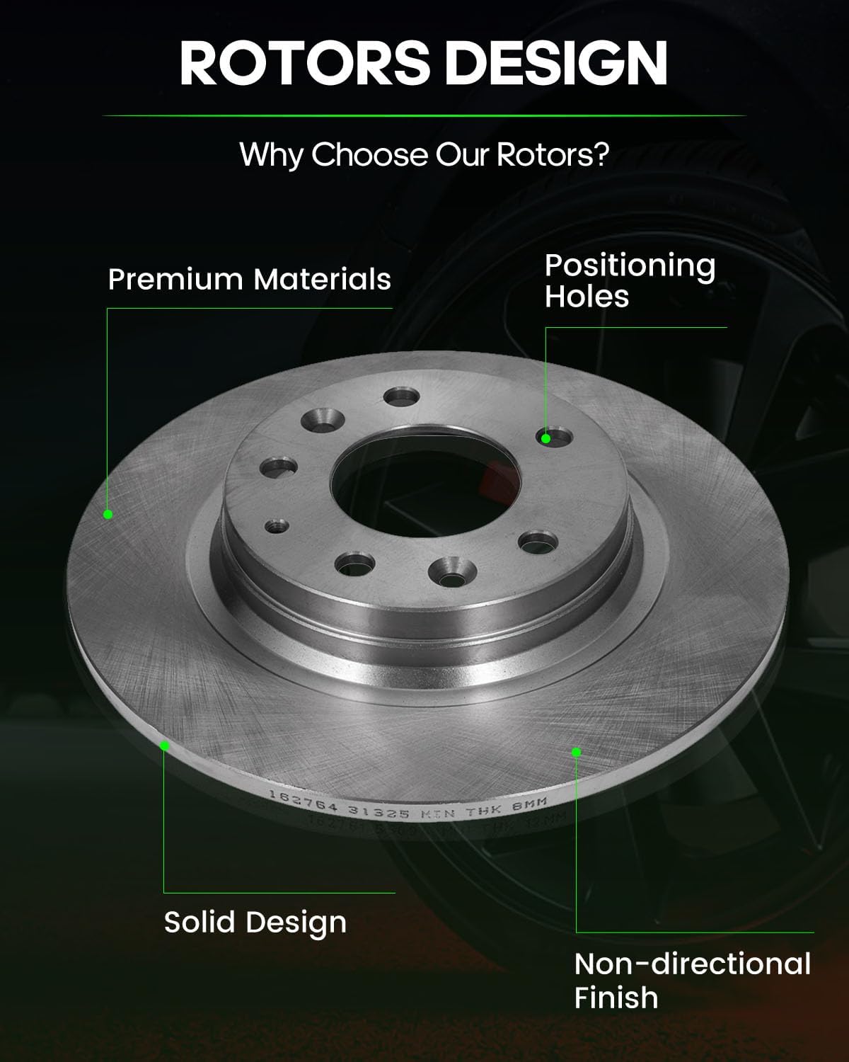 Brake Rotor and Pad, SCITOO Rear Brakes Rotors and Ceramic Brake Pads fit for Chevy Cobalt,HHR,for Malibu,07-09 for Pontiac G5,05-10 for Pontiac G6,07-09 for Saturn Aura,04-07 for Saturn Ion