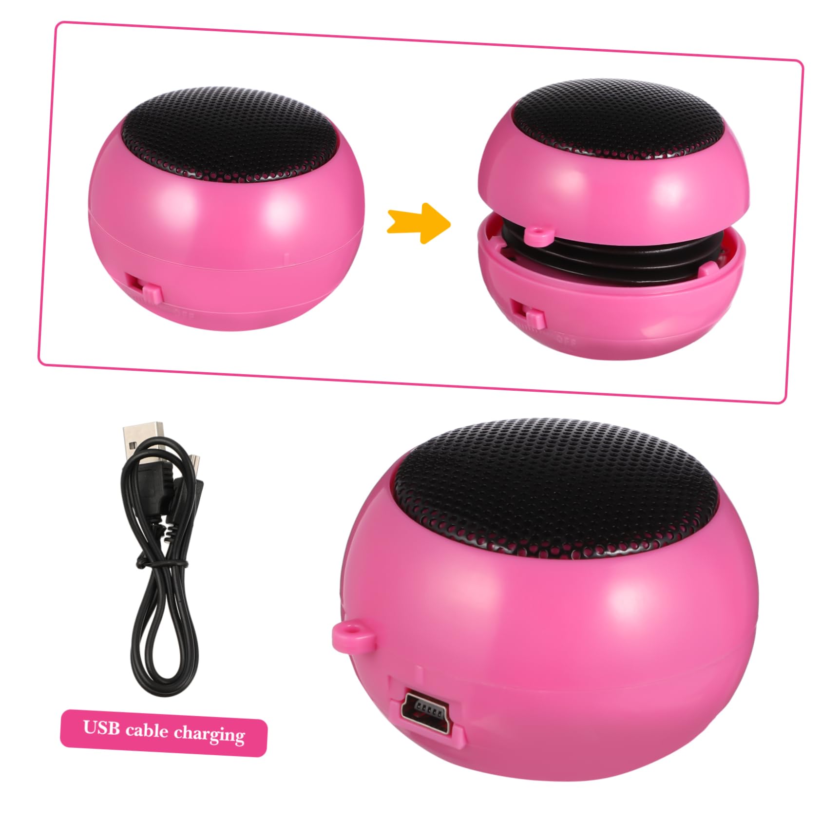 STOBOK USB Rechargeable Portable Plug Speaker Compact Wired Loudspeaker with Aux Input for Laptop Phone Tablet Speaker for Home Office Travel