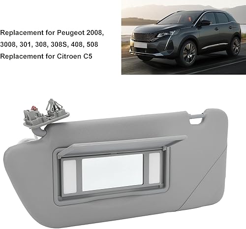Miniatura 2 de Reemplazo de visera solar, 8163EG 98158119ZQ 98158116ZQ Visera solar izquierda del lado del conductor para Peugeot 2008 3008 301 308 308S 408 508