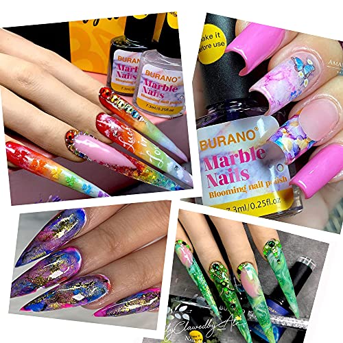 Burano 16Pcs Marble Nail Polish, Blooming Gel Nail Polish Marble Nails Marble Ink For Nails #TOP2