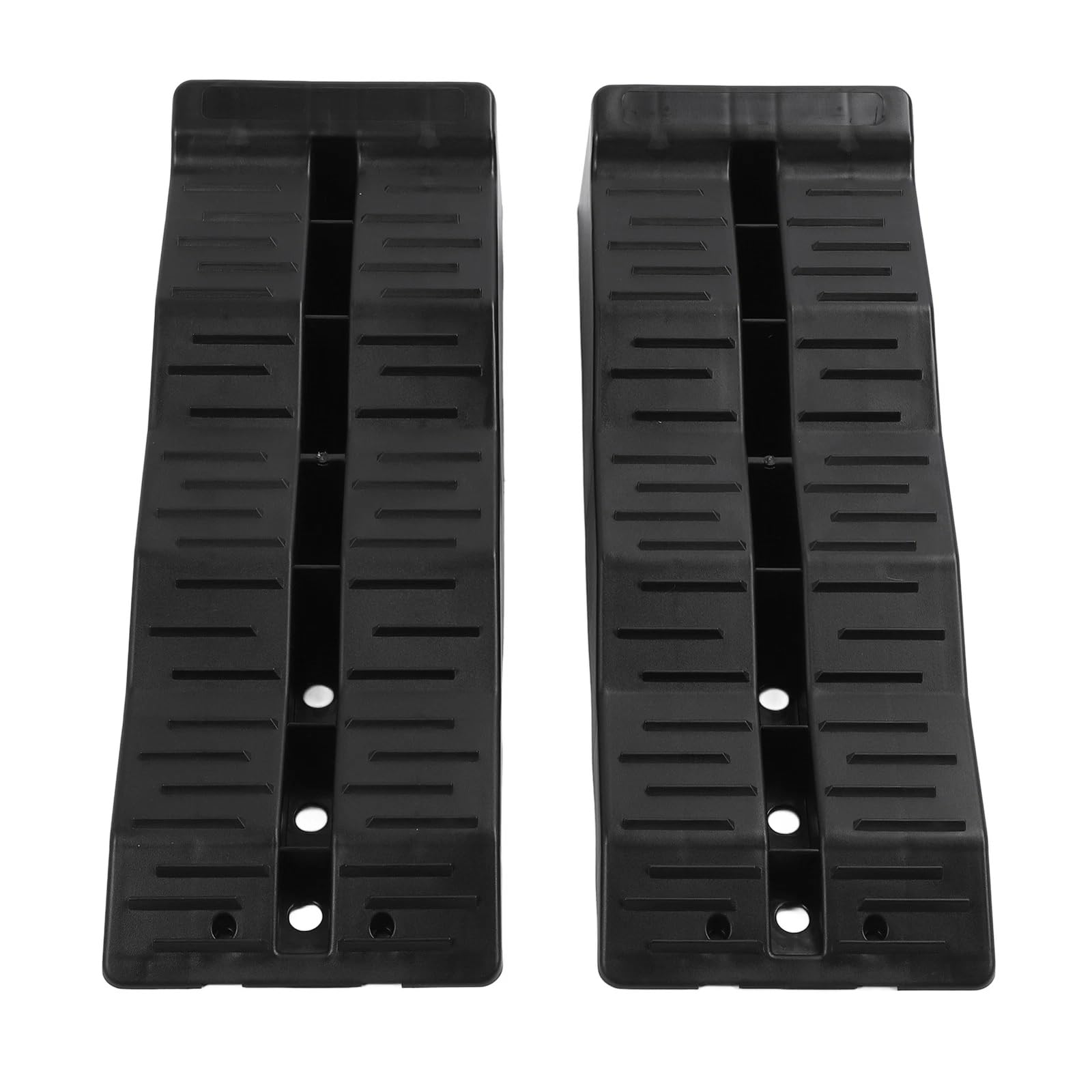 Lote de 2 rampa de elevación de plástico HDPE para automóviles con protección contra sobrevuelos, 61 x 21 x 12 cm, 2500 kg, 2,5 toneladas, Rampa de acceso para coche