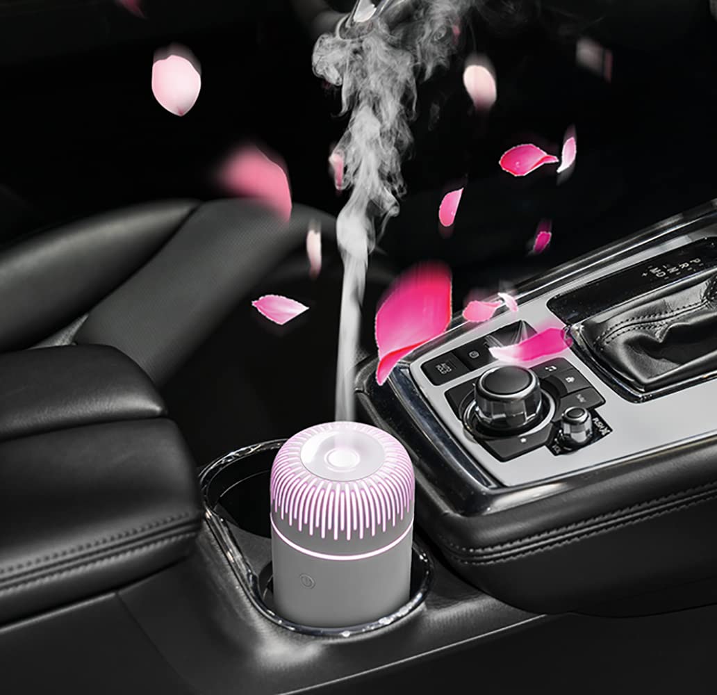 Car Diffusers for Essential Oils, USB Car Essential Oil Diffuser for Car Desk Office,7 Color Light,Portable Aromatherapy Diffusers Cool Mist Ultrasonic Car Humidifier for Travel Office Home Vehicle