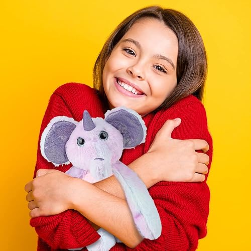 Miniatura 4 de ArtCreativity Juguete de peluche de elefante con cola colorida, 1 unidad, juguete de peluche de elefante para niños y niñas, decoración de fiesta de