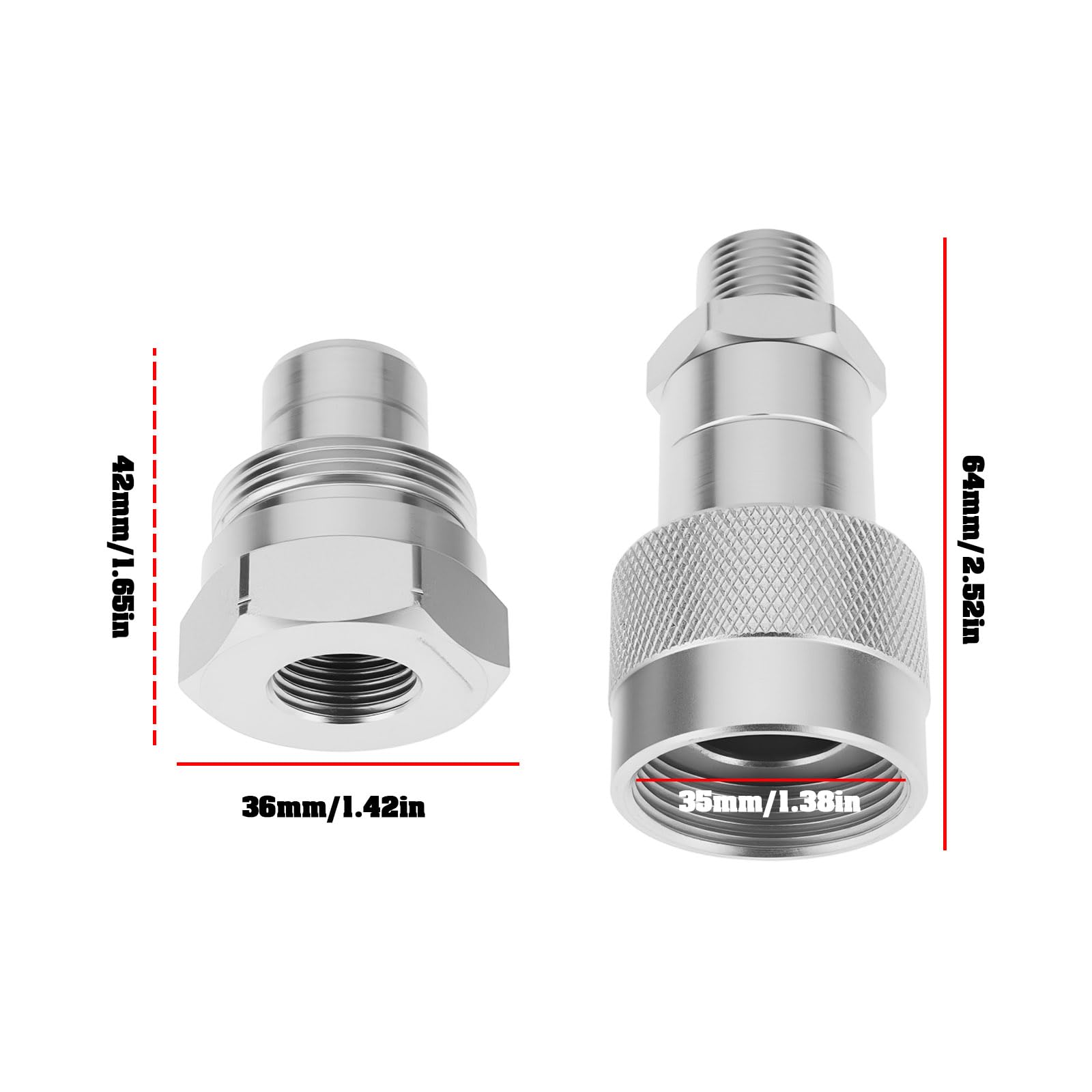 ECSiNG 1 Satz Hydraulikheberkupplungen 3/8 NPT-Kugelhahn 720 Bar 10440 PSI Kompatibel mit Enerpac C604 Und Cr400