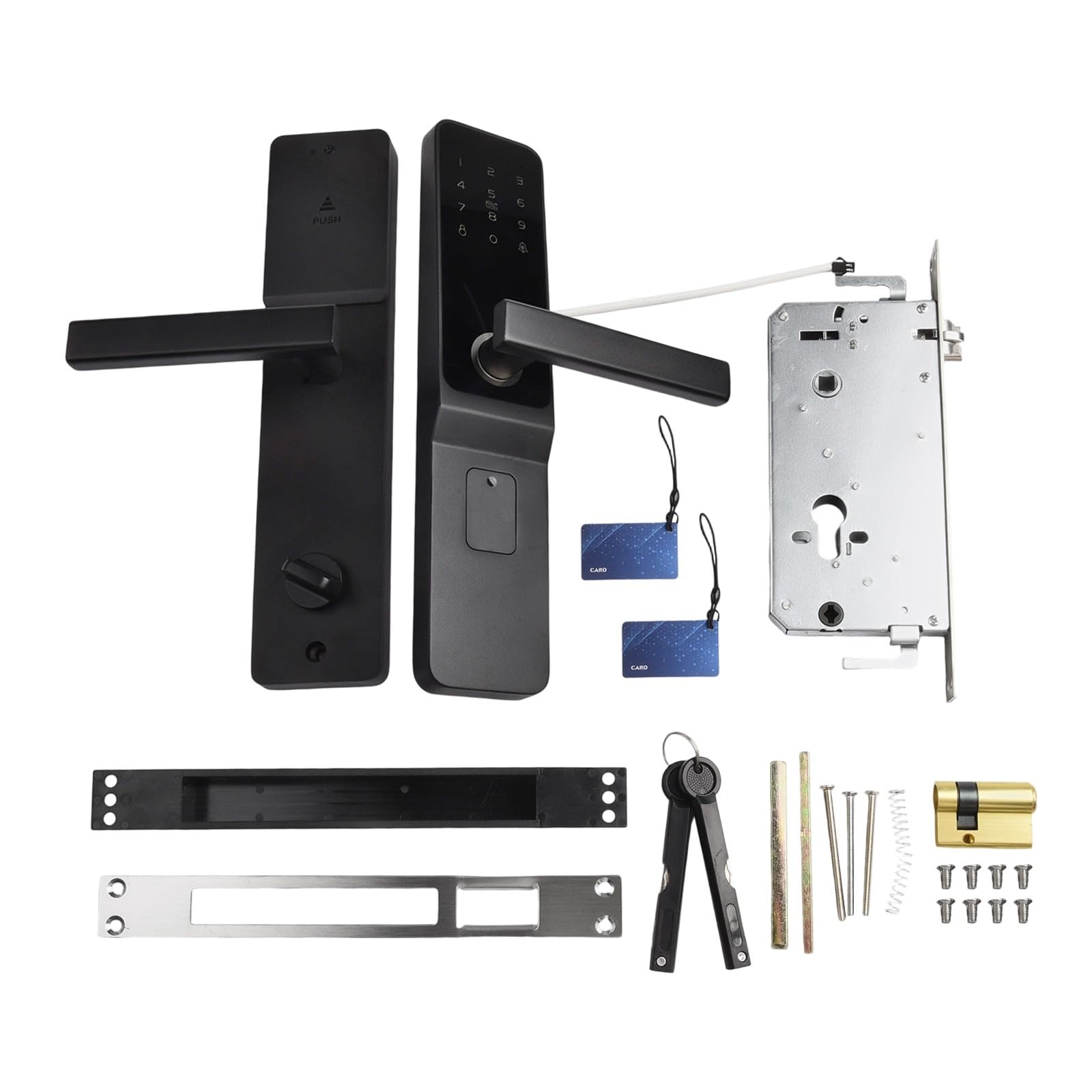 Cerradura inteligente de puerta electrónica, cerradura inteligente TTlock con control remoto de aplicación, contraseña y entrada de tarjeta IC, cerrojo antirrobo de aleación de aluminio