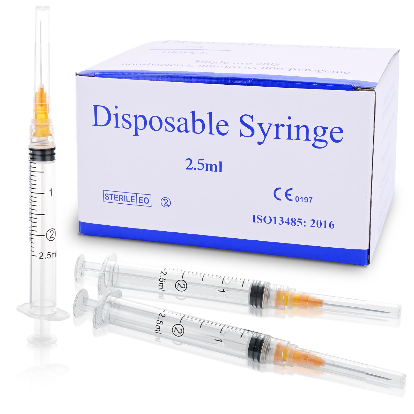 1ml Syringe, 1cc Luer Lock Syringes with 25G 1 inch Needle, for Lab Liquids Refilling , Individually Wrapped , 100 Pack — Amazon image 19