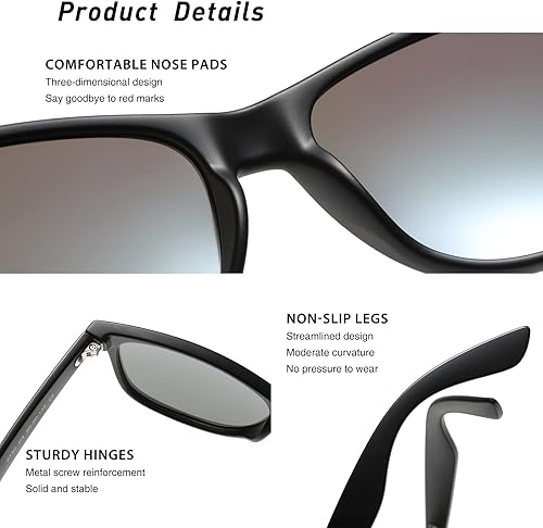 Miniatura 5 de Paquete de 2 lentes de sol polarizados clásicos con protección UV para mujeres y hombres, deportes al aire libre