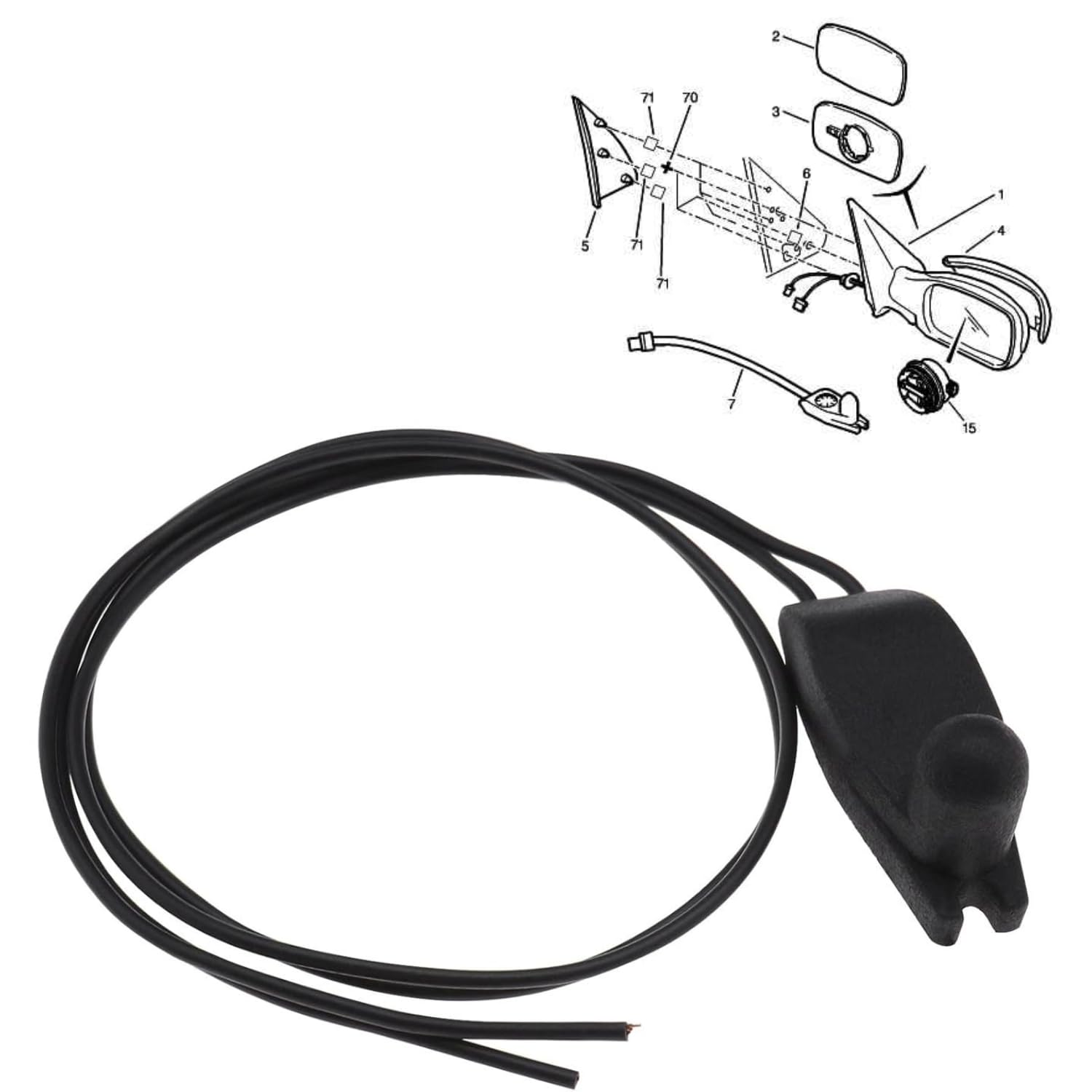 Capteur de température rétroviseur compatible pour AX Berlingo C1 C3 C4 C5 DS3 Jumper Jumpy Saxo Xantia XM Xsara ZX 1007 106 2008 206 207 208 306 307 308 Boxer Partner Ducato ... 6445F9 71753245