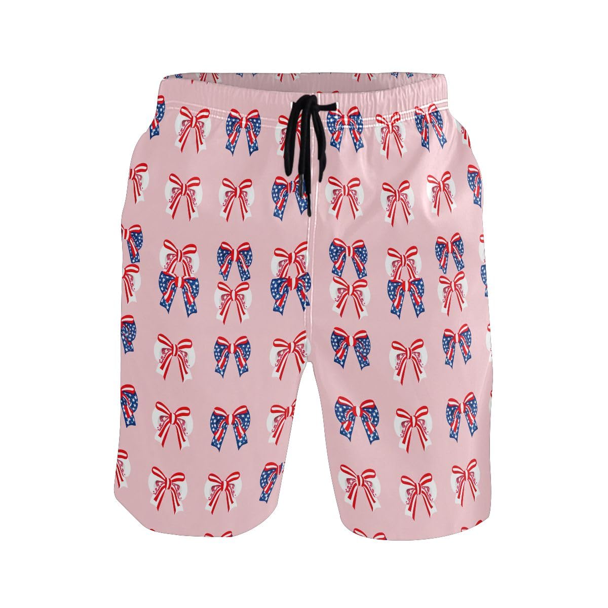 Verano Pantalón Corto Lazo Rosa De La Independencia Shorts De Baños con Cintura Elástica Bañador Hombres Cortocasual Deportivos Hombres Short para Gimnasio Vacaciones Running